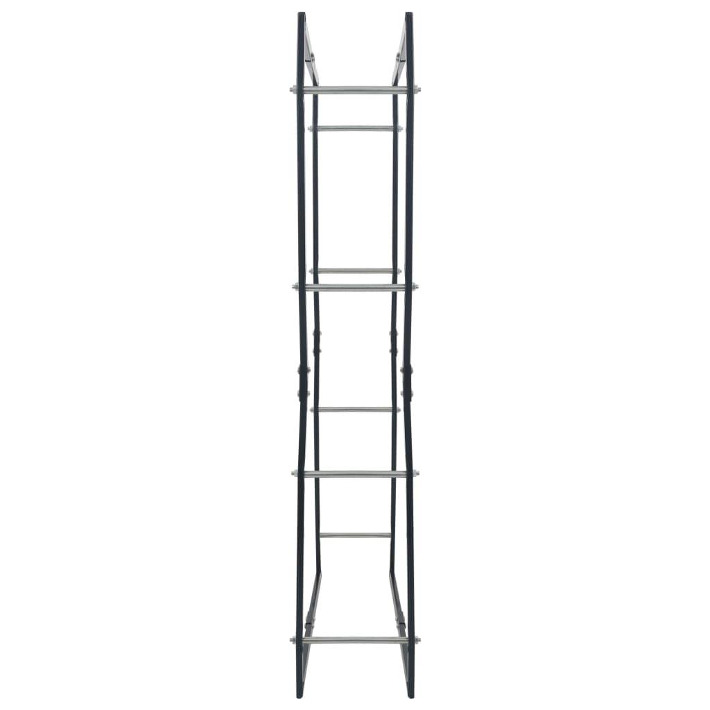 vidaXL Brennholzregal Schwarz 80×25×150 cm Stahl