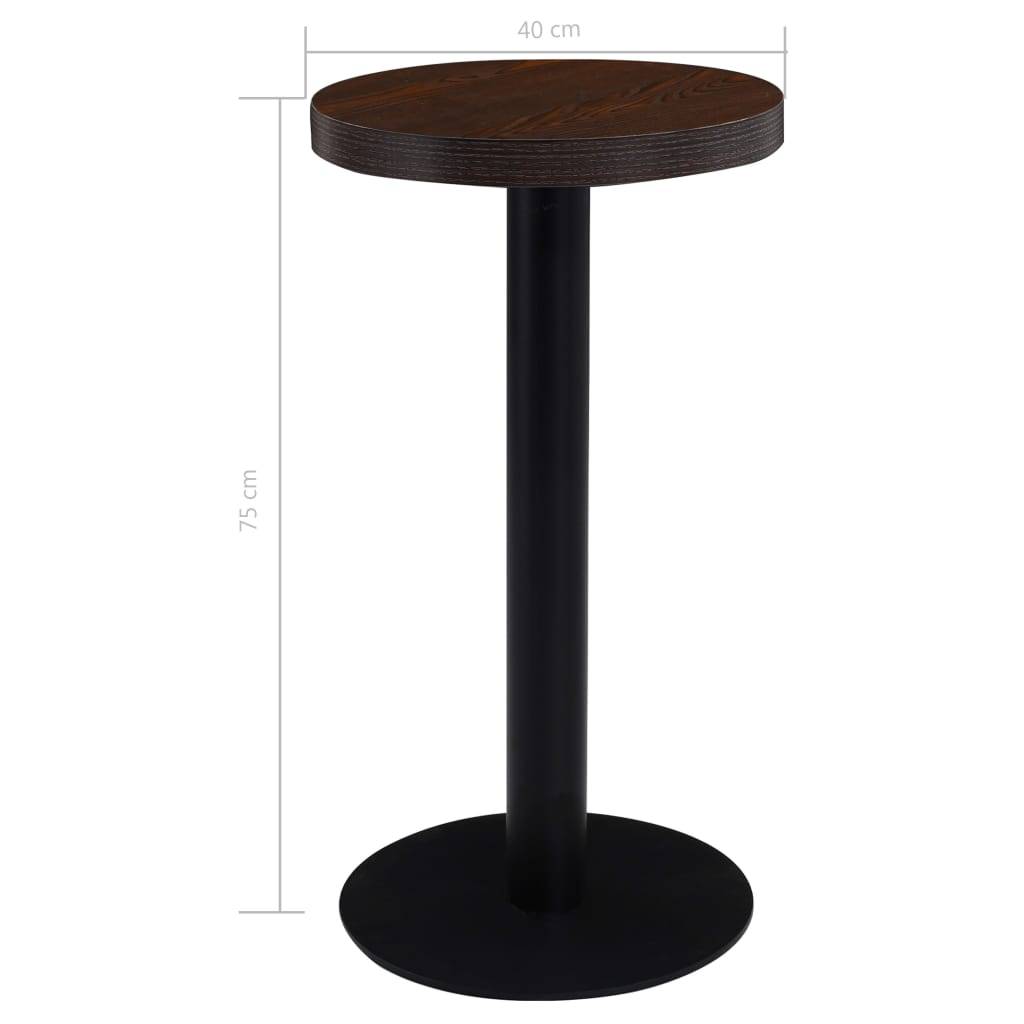 vidaXL Bistrotisch Dunkelbraun 40 cm MDF