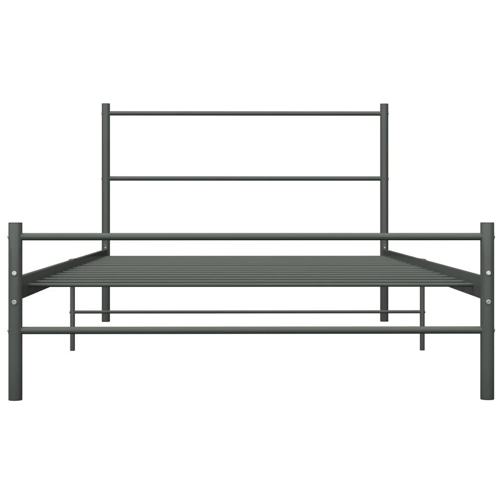 vidaXL Bettgestell Grau Metall 90×200 cm