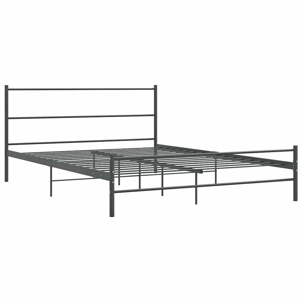 vidaXL Bettgestell ohne Matratze Grau Metall 140×200 cm