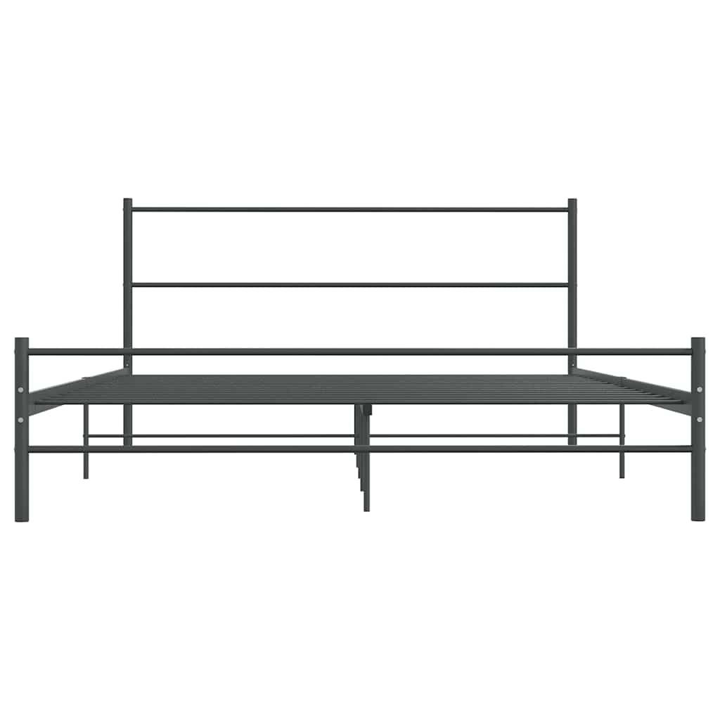 vidaXL Bettgestell ohne Matratze Grau Metall 140×200 cm