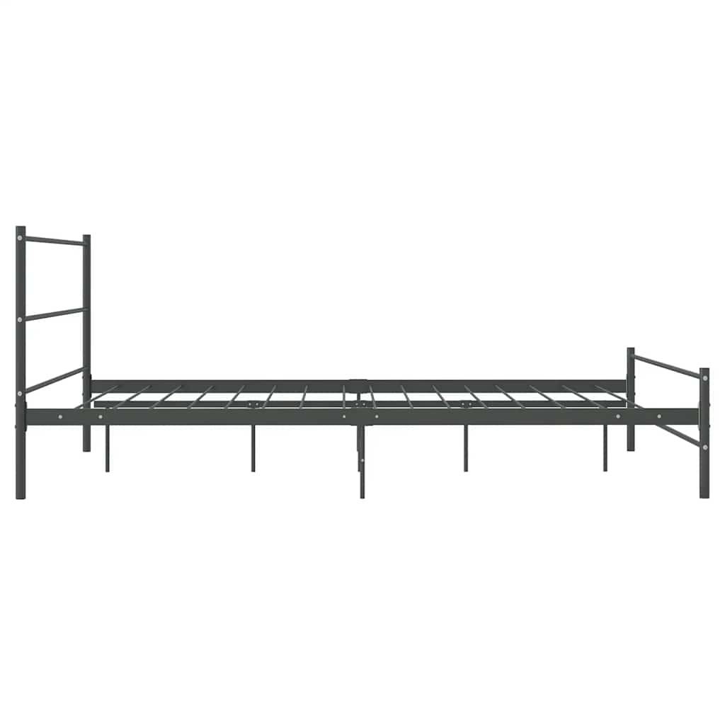 vidaXL Bettgestell ohne Matratze Grau Metall 140×200 cm
