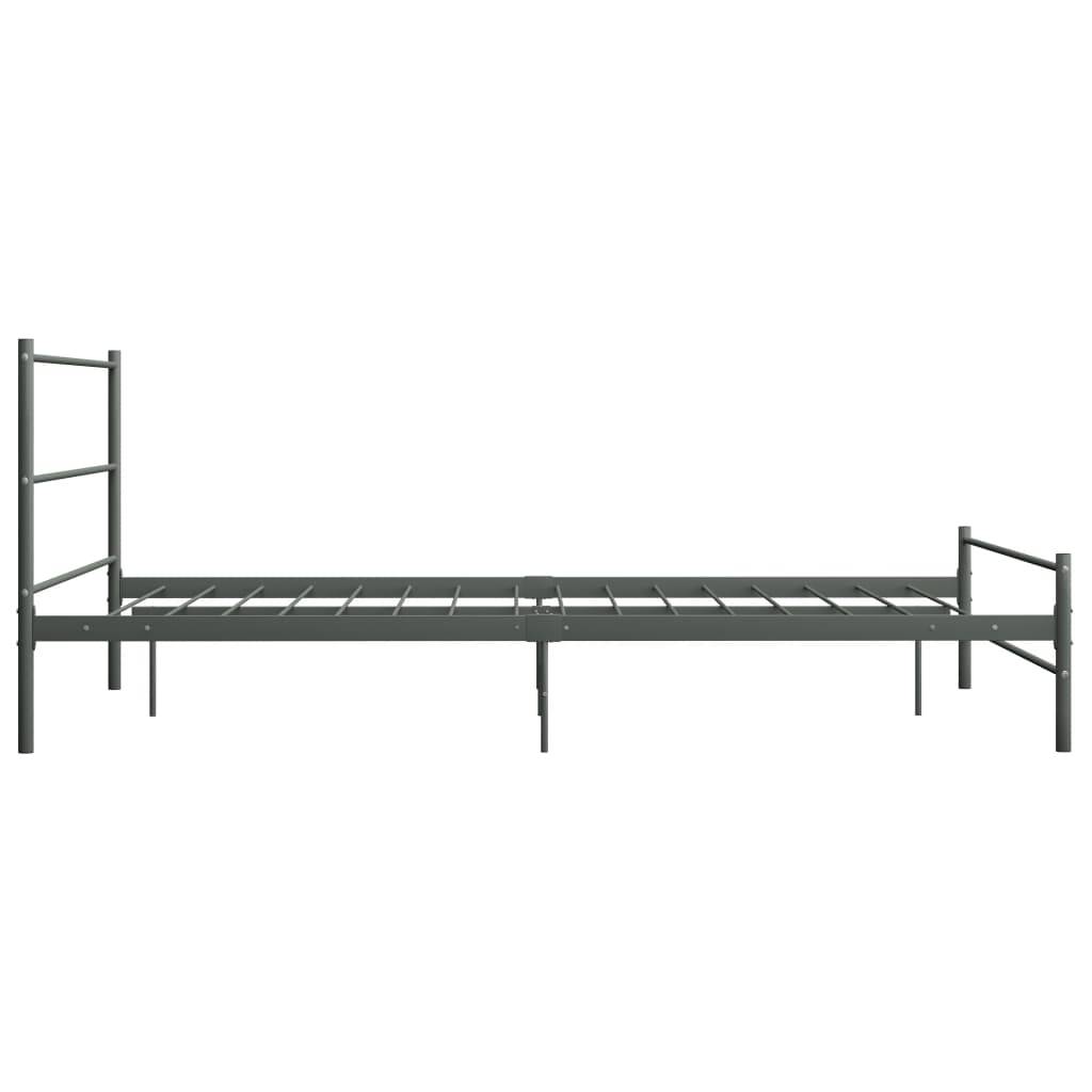 vidaXL Bettgestell Grau Metall 160×200 cm