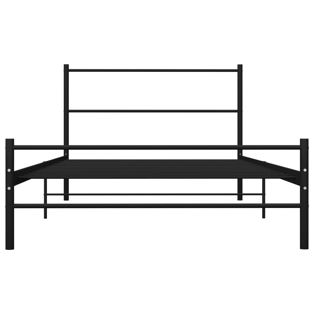 vidaXL Bettgestell Schwarz Metall 90×200 cm