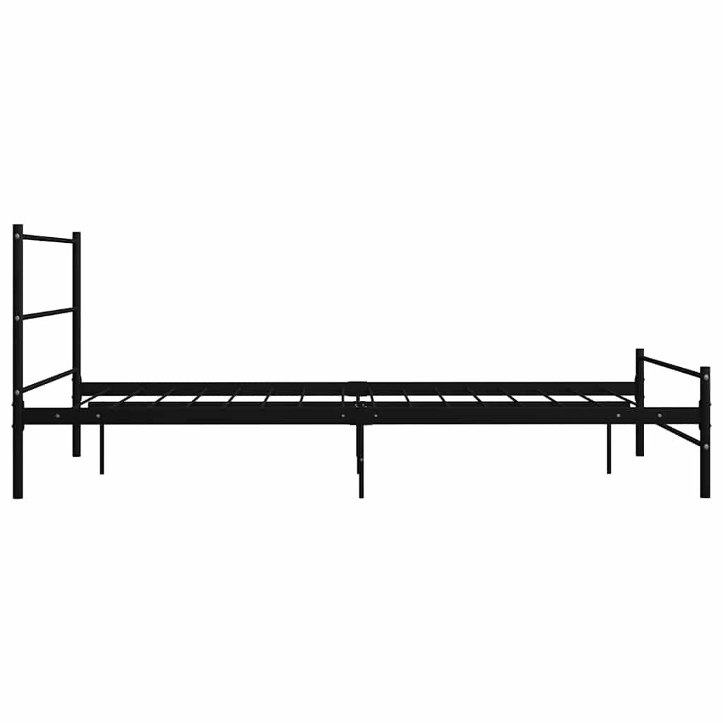 vidaXL Bettgestell mit Kopfteil ohne Matratze Schwarz 140x200cm Metall