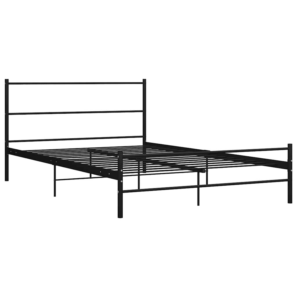 vidaXL Bettgestell mit Kopfteil ohne Matratze Schwarz 140x200cm Metall
