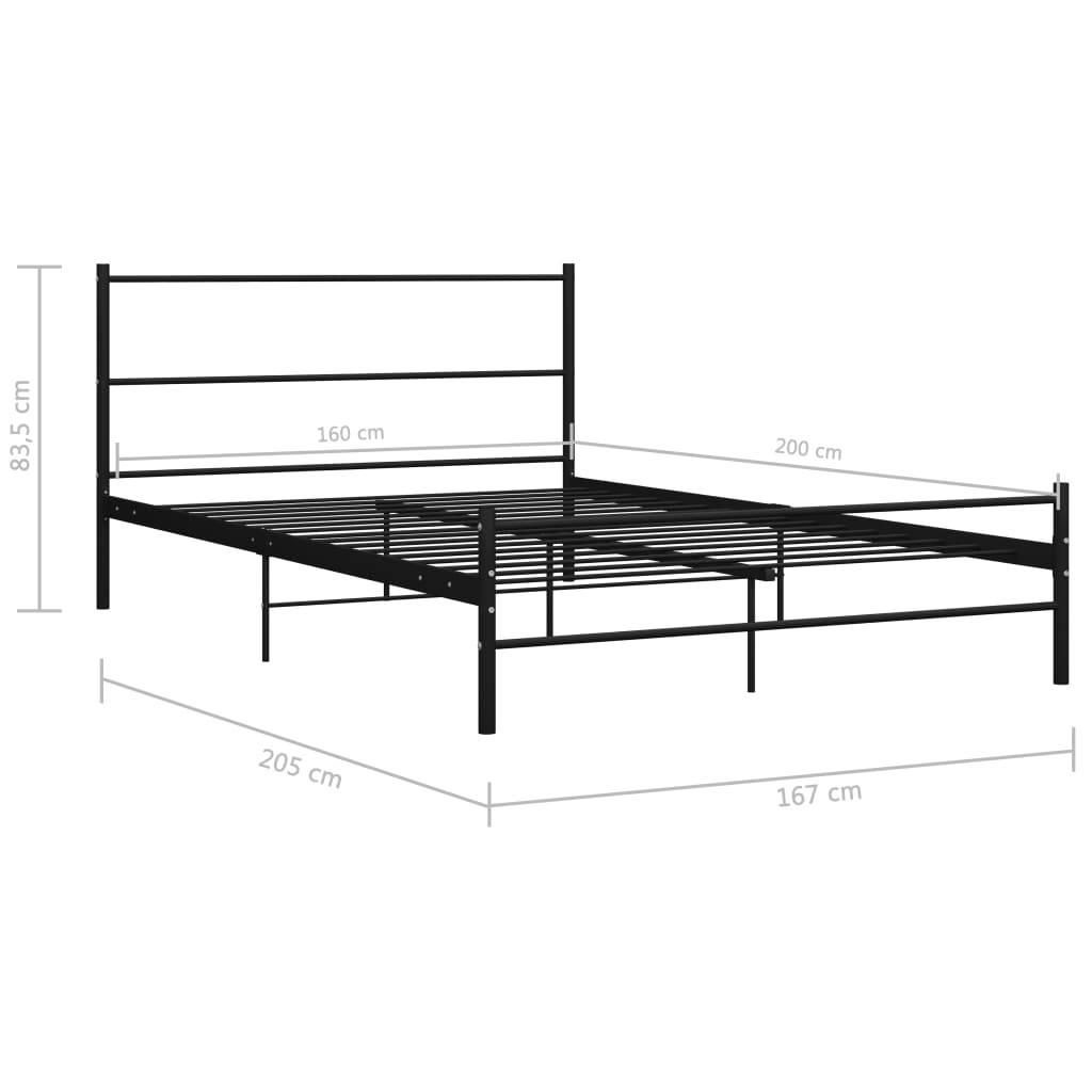 vidaXL Bettgestell Schwarz Metall 160×200 cm