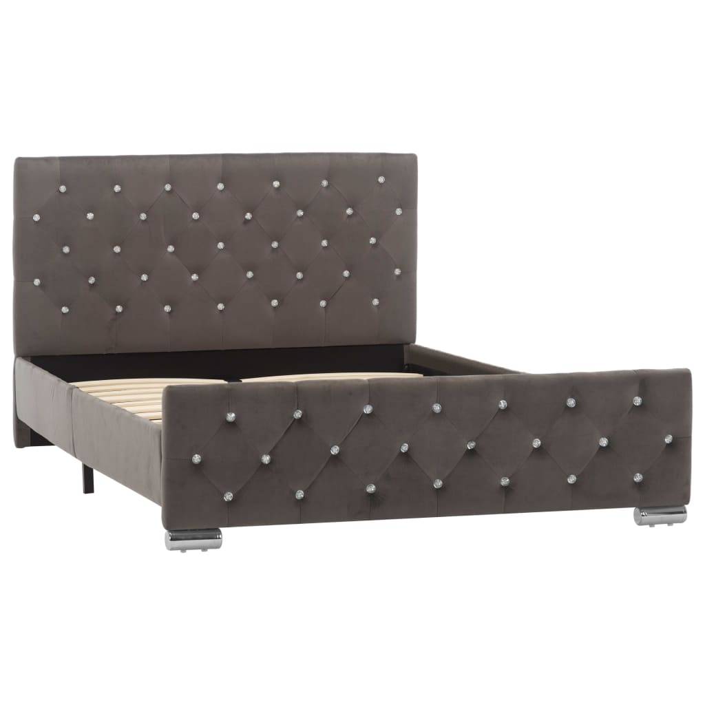 vidaXL Bettgestell Grau Samt 120x200 cm