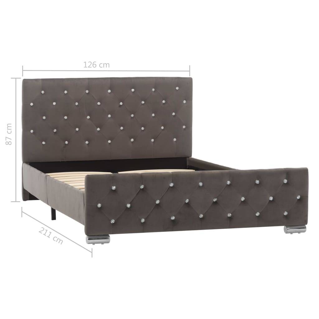 vidaXL Bettgestell Grau Samt 120x200 cm