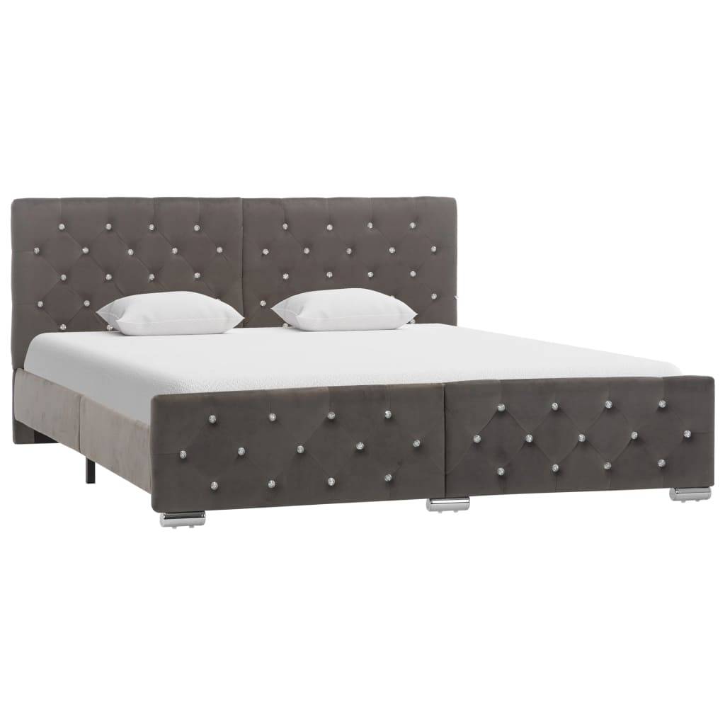 vidaXL Bettgestell Grau Samt 160x200 cm