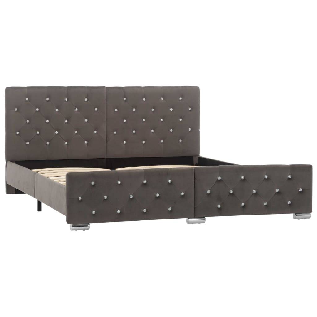 vidaXL Bettgestell Grau Samt 160x200 cm