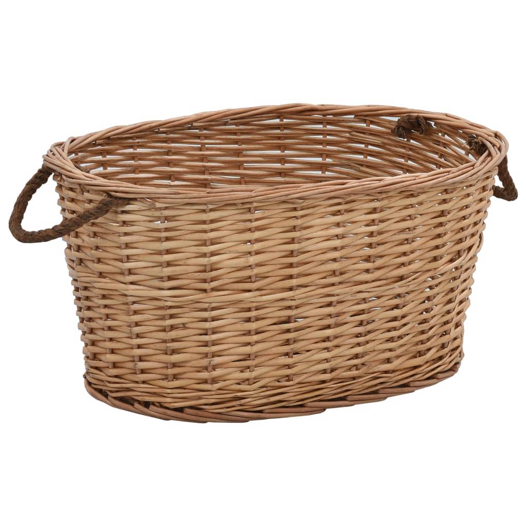 vidaXL Holzkorb mit Tragegriffen 56x40x28 cm Natur Weide