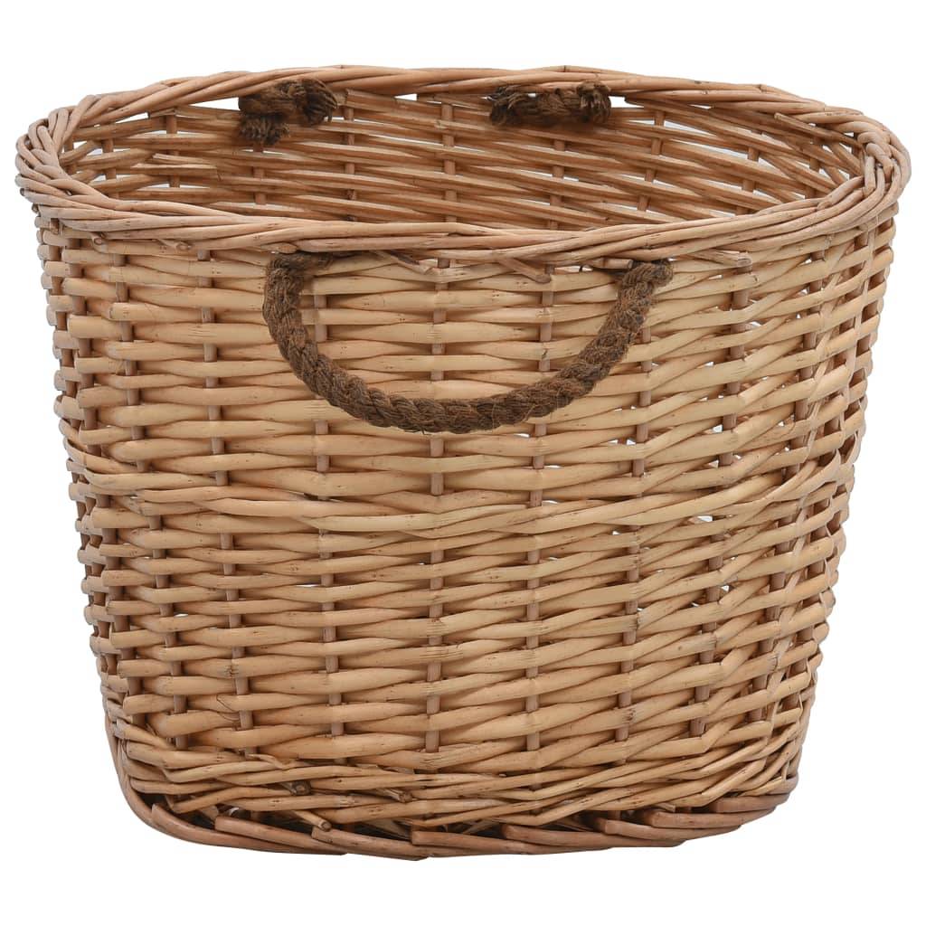 vidaXL Holzkorb mit Tragegriffen 56x40x28 cm Natur Weide
