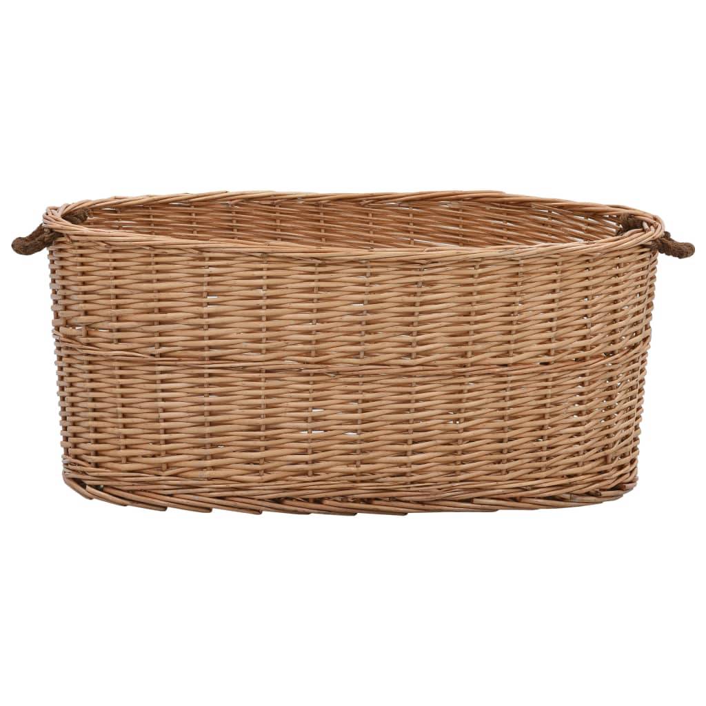 vidaXL Holzkorb mit Tragegriffen 78 x 54 x 34 cm Natur Weide