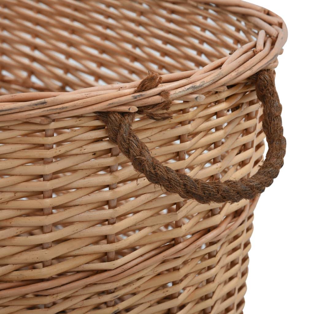 vidaXL Holzkorb mit Tragegriffen 88 x 57 x 34 cm Natur Weide