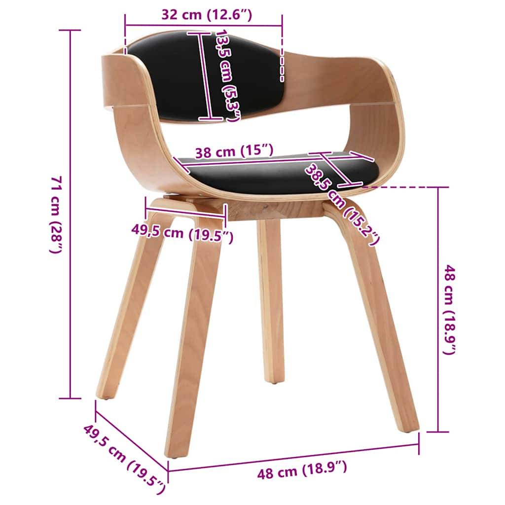 vidaXL Esszimmerstühle 2 Stk. Bugholz und Kunstleder