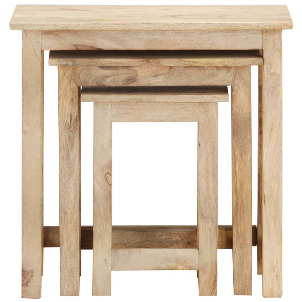 vidaXL Satztische 3 Stk. Massivholz Mango