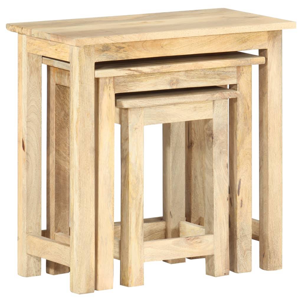 vidaXL Satztische 3 Stk. Massivholz Mango