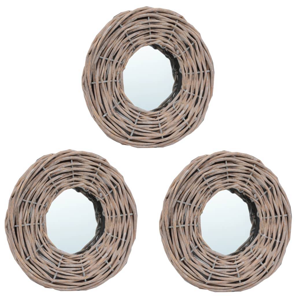 vidaXL Spiegel 3 Stk. 15 cm Weide
