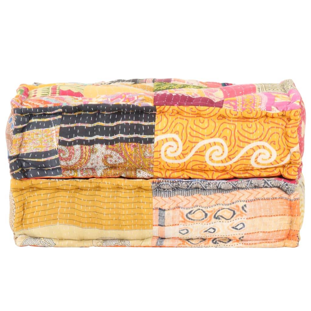 vidaXL Pouf 60x70x36 cm Patchwork Stoff