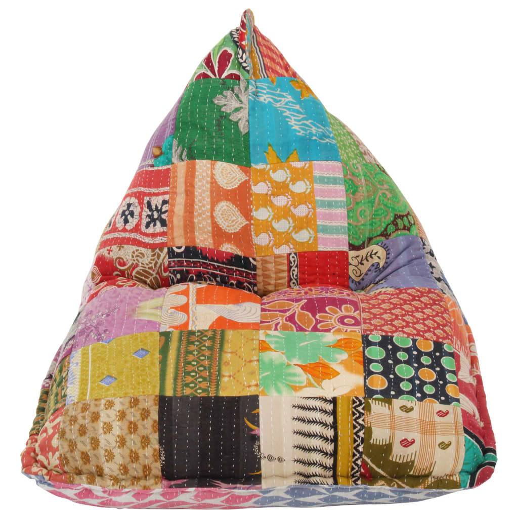 vidaXL Beanbag Mehrfarbig Stoff Patchwork