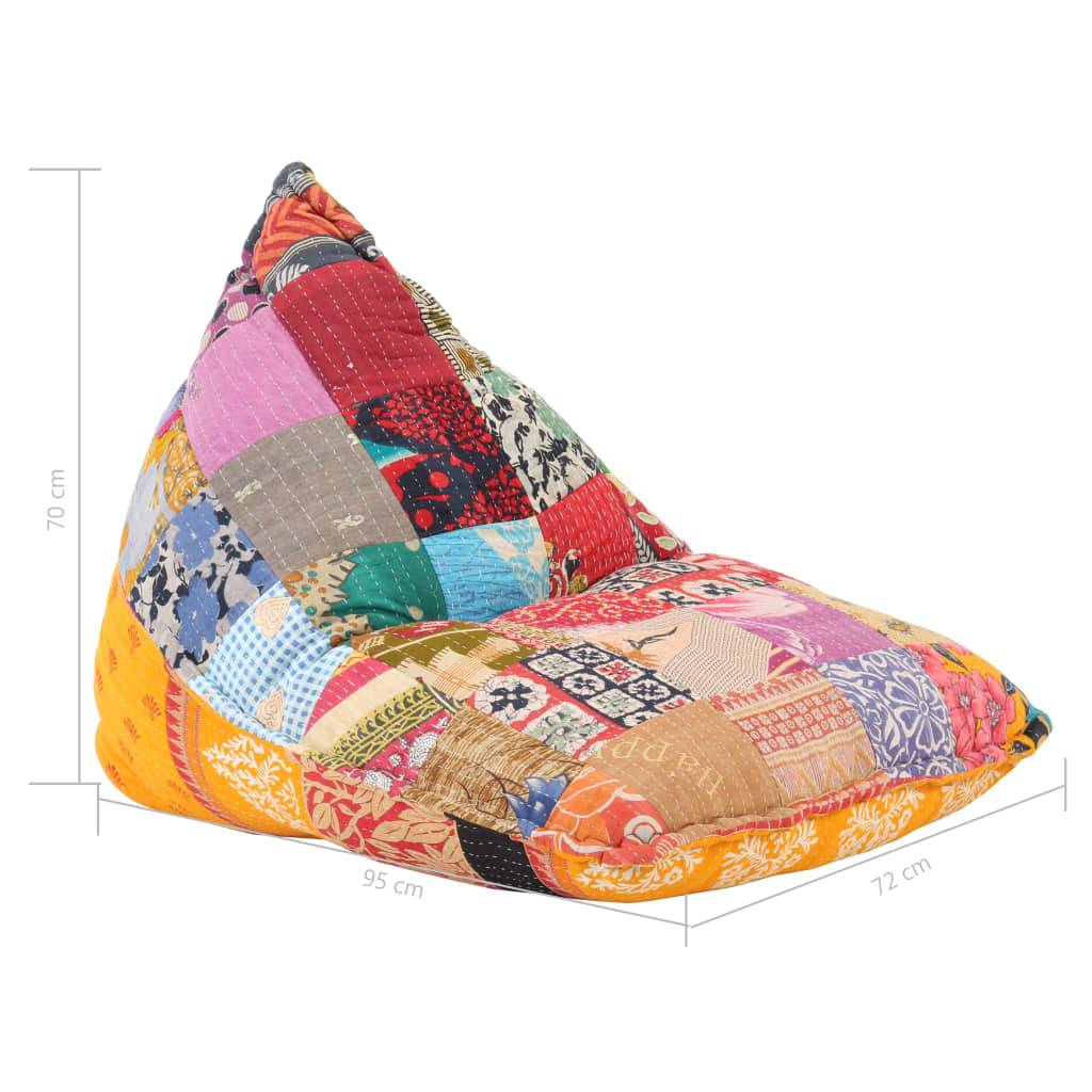 vidaXL Beanbag Mehrfarbig Stoff Patchwork