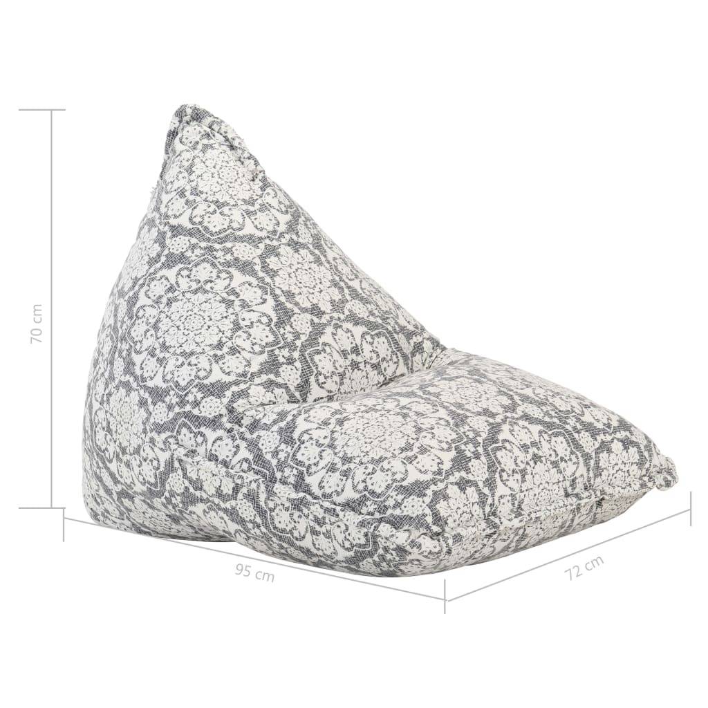 vidaXL Beanbag Hellgrau Stoff Patchwork