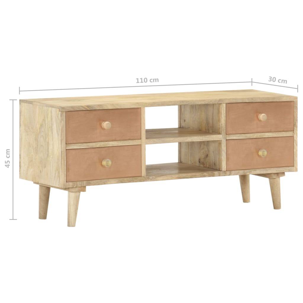 vidaXL TV-Schrank 110×30×45 cm Mango Massivholz