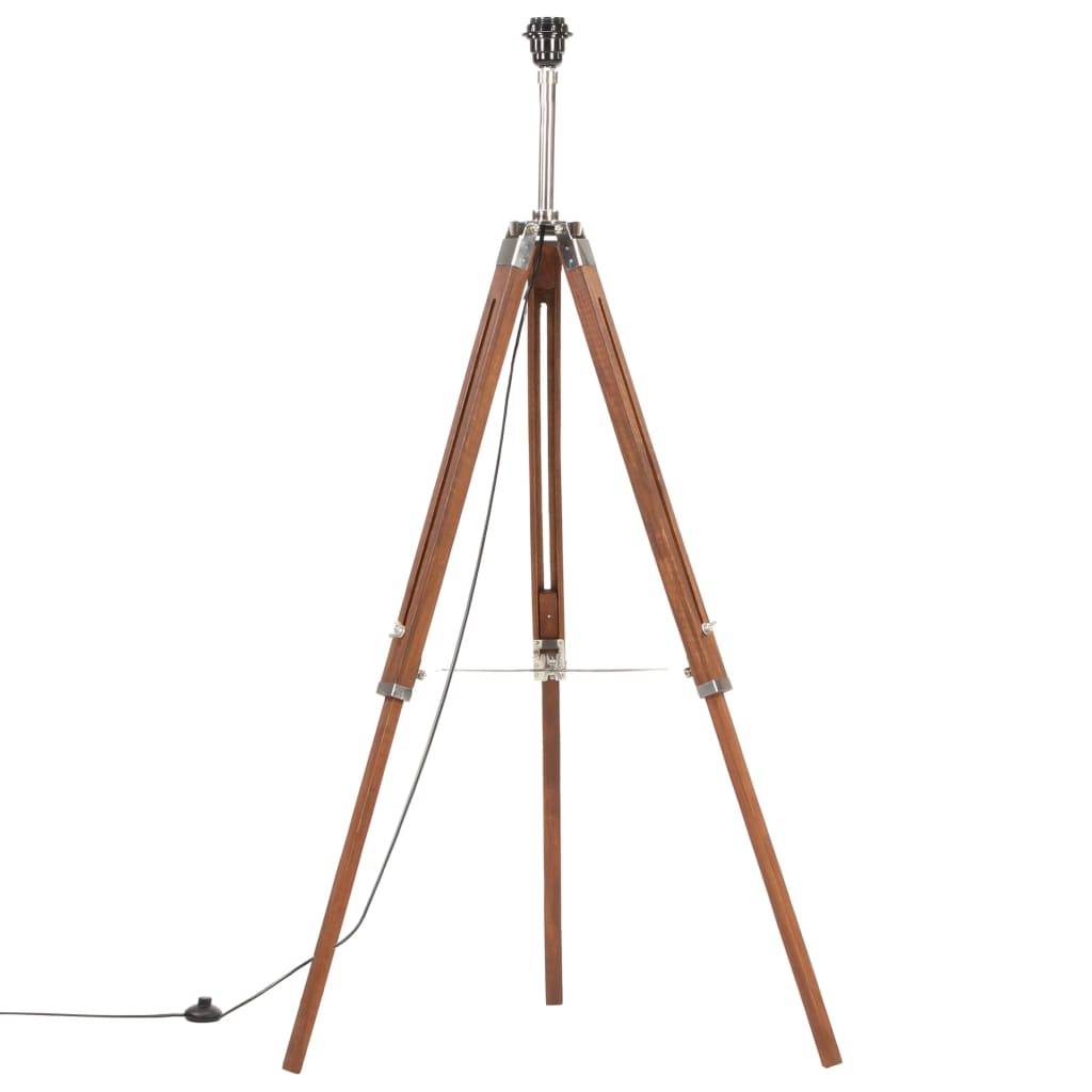 vidaXL Stativlampe Honigbraun und Weiß Teak Massivholz 141 cm