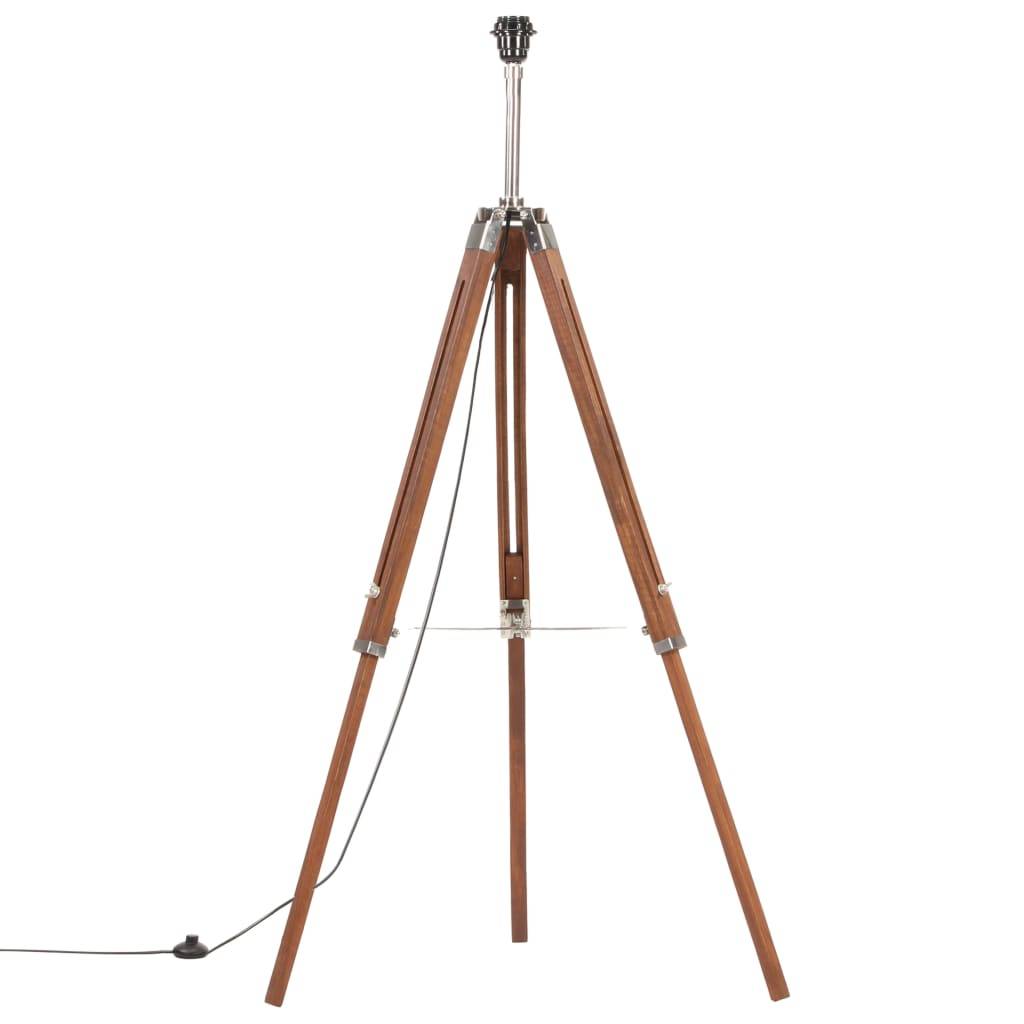 vidaXL Stativlampe Honigbraun und Grau Teak Massivholz 141 cm
