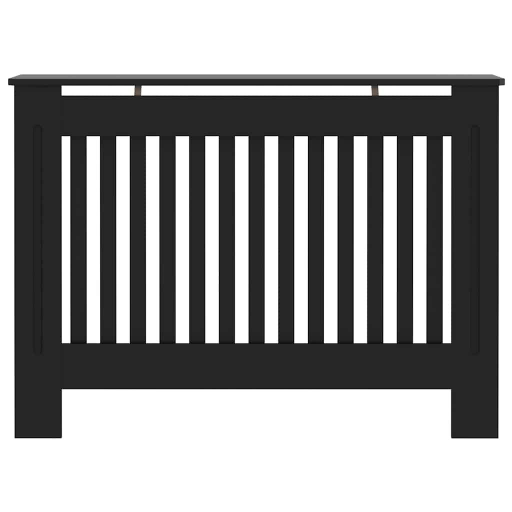 vidaXL Heizkörperverkleidung Schwarz 112x19x81,5 cm MDF