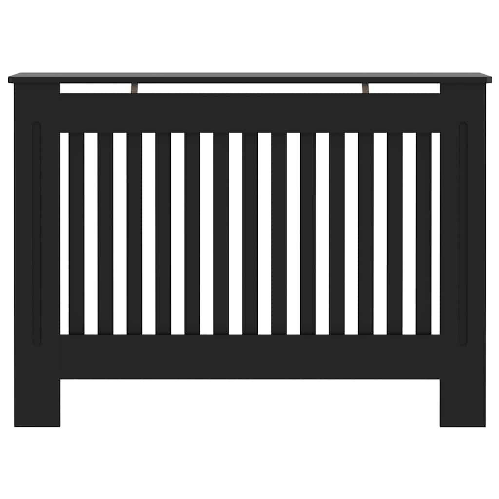 vidaXL Heizkörperverkleidung Schwarz 112x19x81,5 cm MDF
