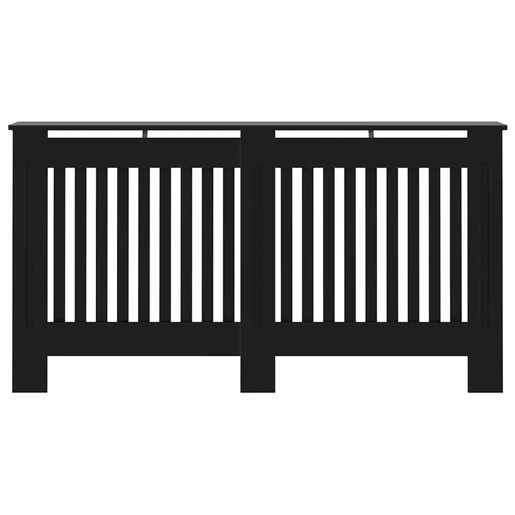 vidaXL Heizkörperverkleidung Schwarz 152x19x81,5 cm MDF