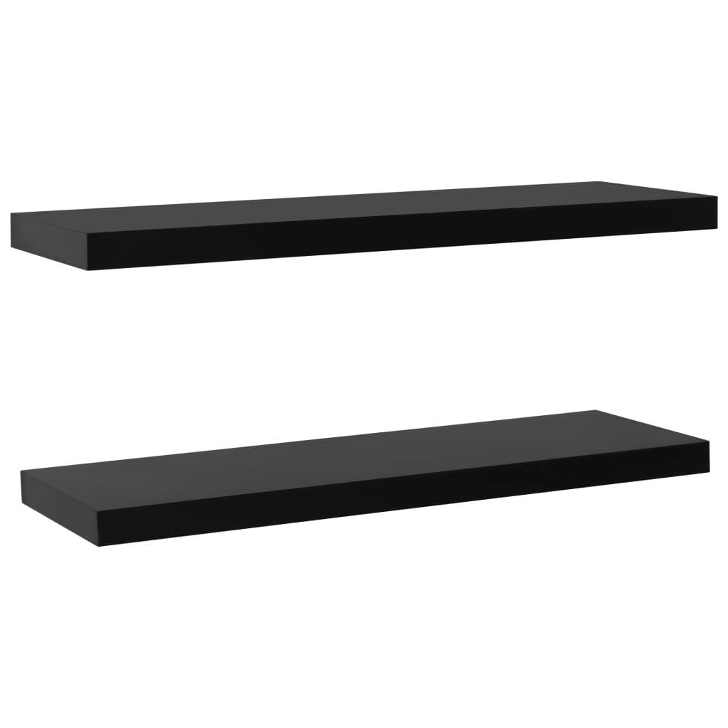 vidaXL Schweberegale 2 Stk. Schwarz 120x20x3,8 cm