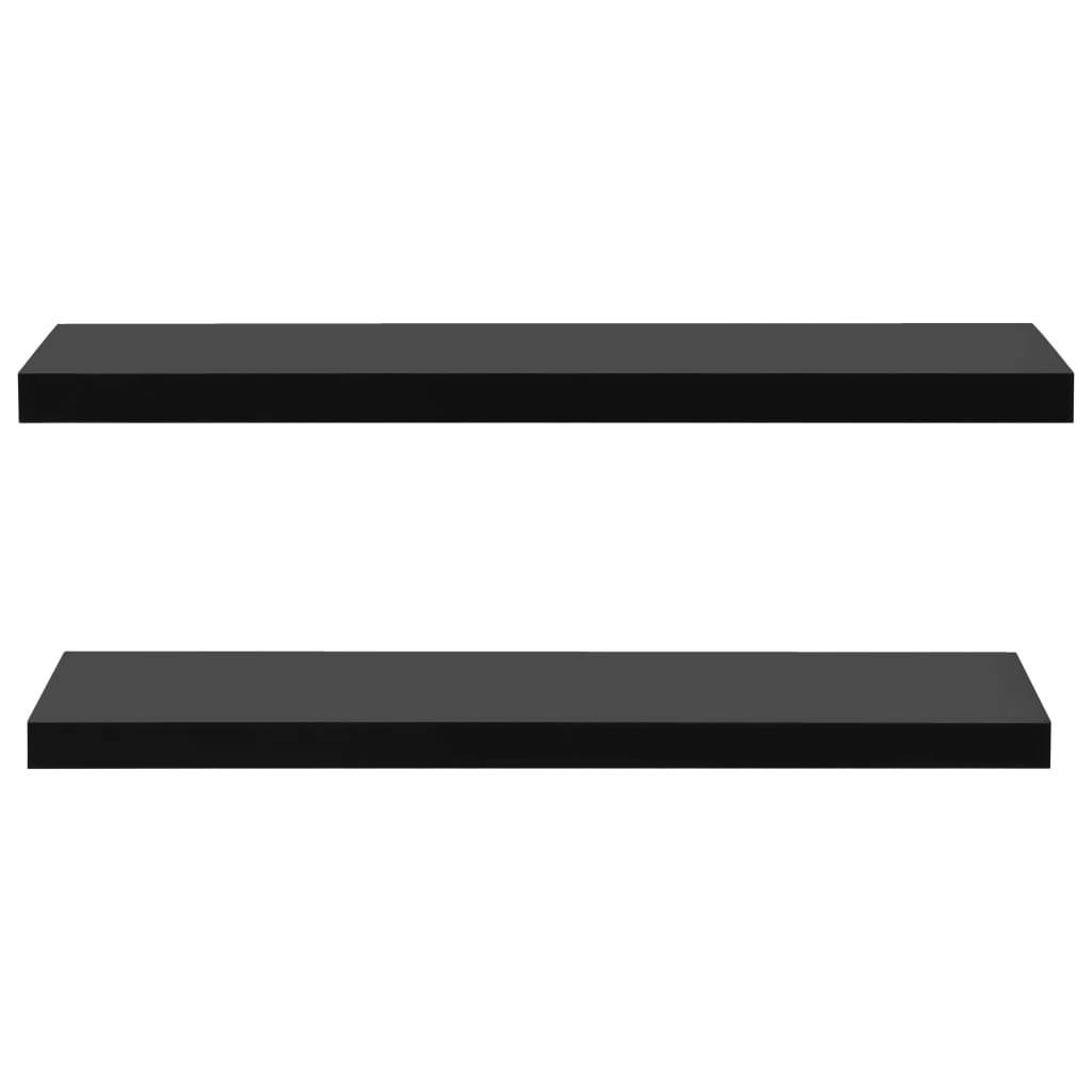 vidaXL Schweberegale 2 Stk. Schwarz 120x20x3,8 cm