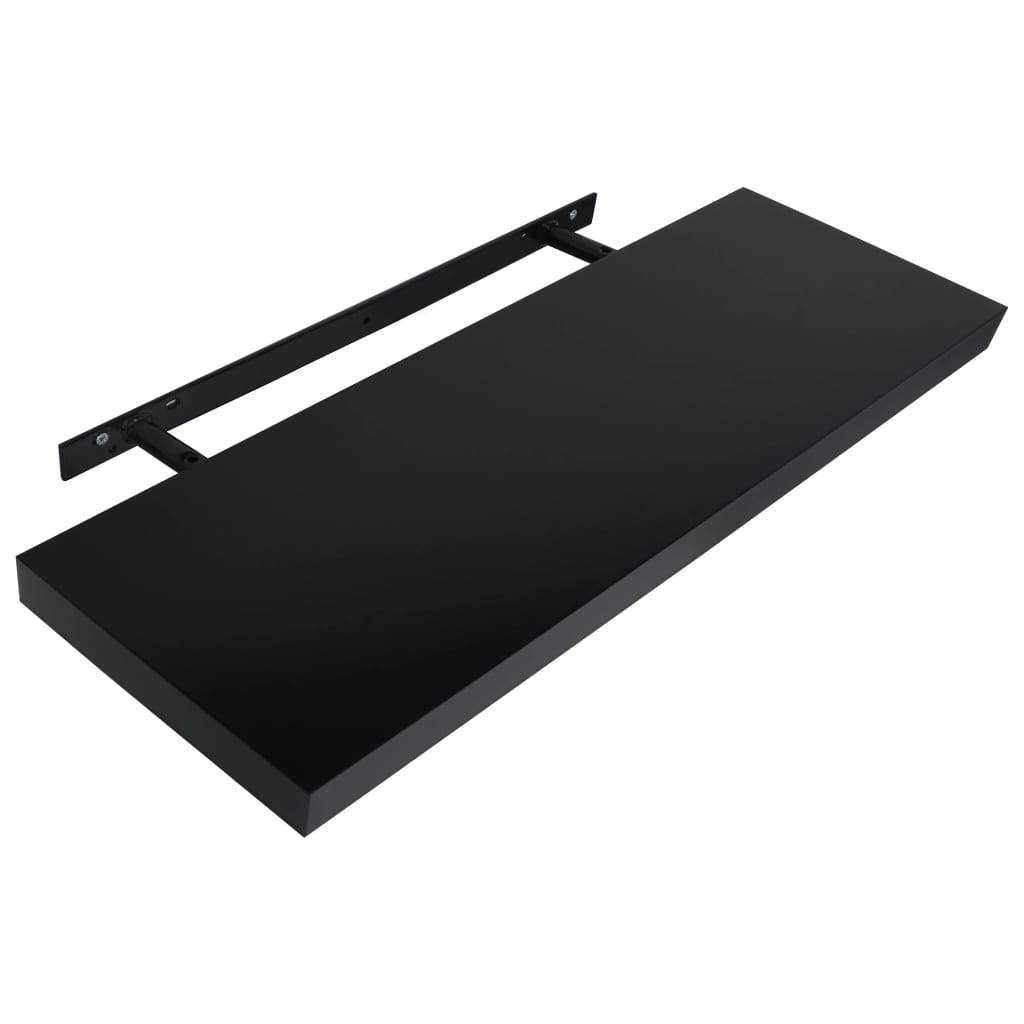 vidaXL Schweberegale 2 Stk. Schwarz 120x20x3,8 cm