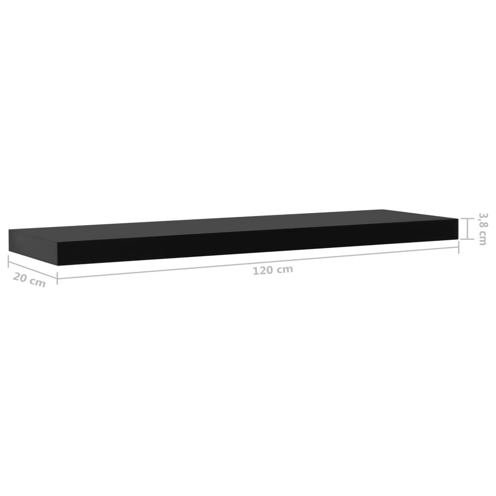 vidaXL Schweberegale 2 Stk. Schwarz 120x20x3,8 cm