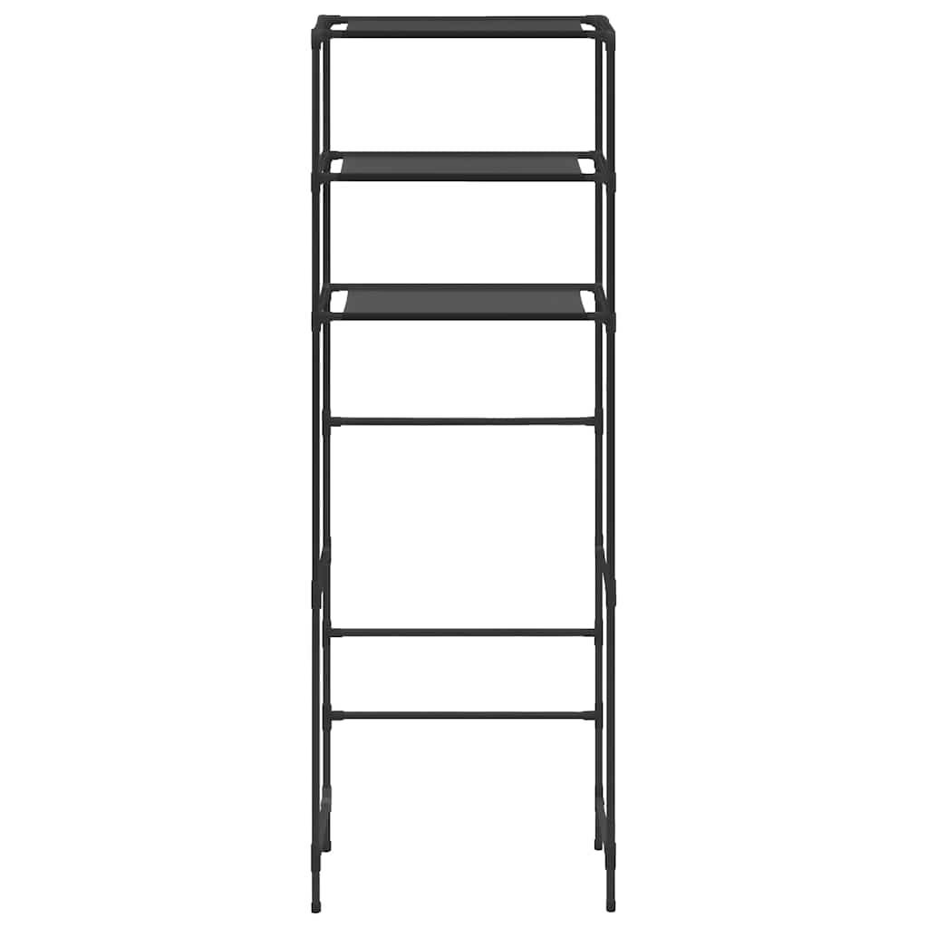 vidaXL Toilettenregal 3 Ablagen Schwarz 53x28x169 cm
