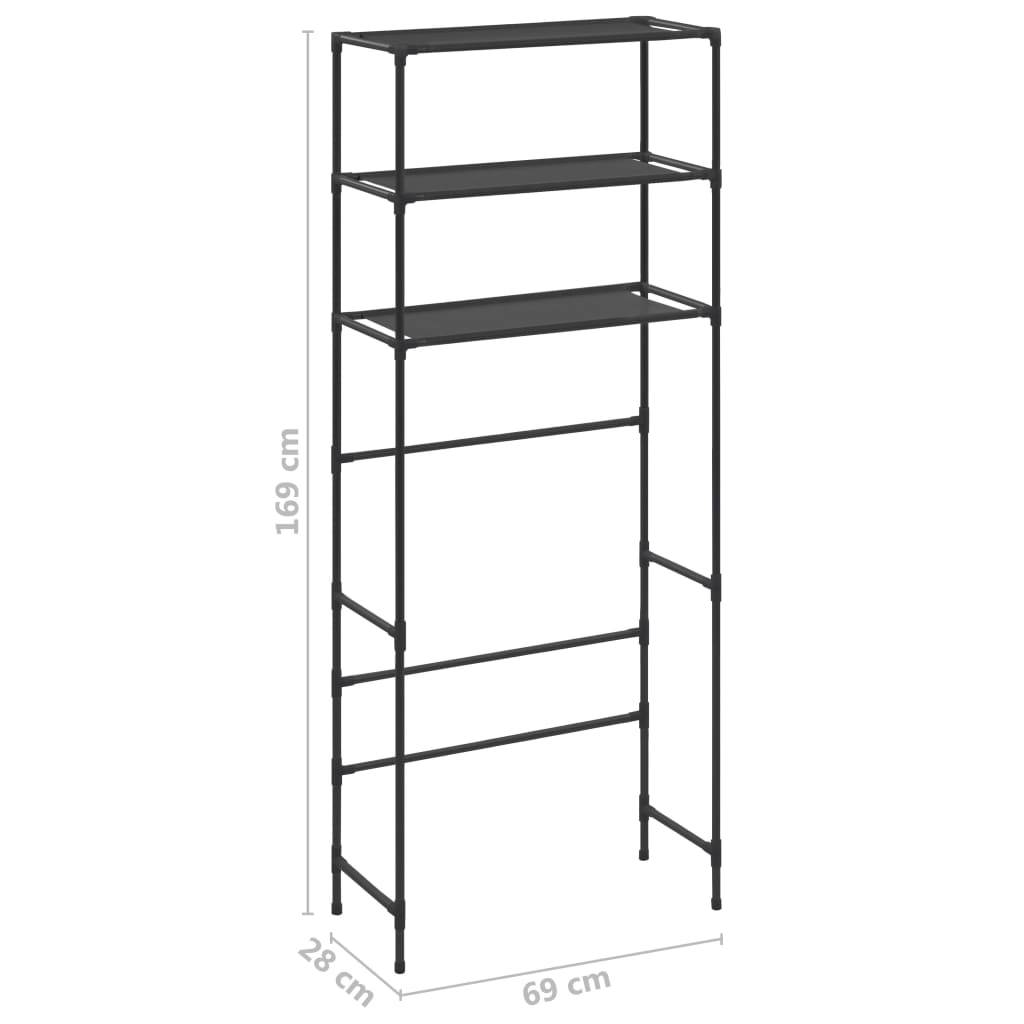 vidaXL Waschmaschinenregal 3 Ablagen Schwarz 69x28x169 cm