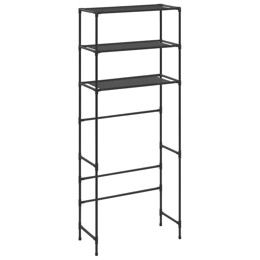 vidaXL Waschmaschinenregal 3 Ablagen Schwarz 69x28x169 cm