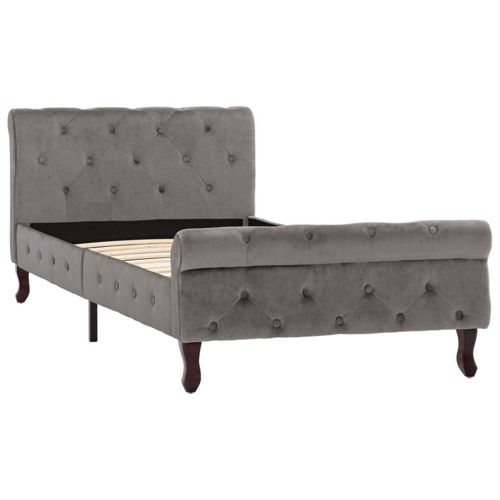 vidaXL Bettgestell Grau Samt 90 x 200 cm