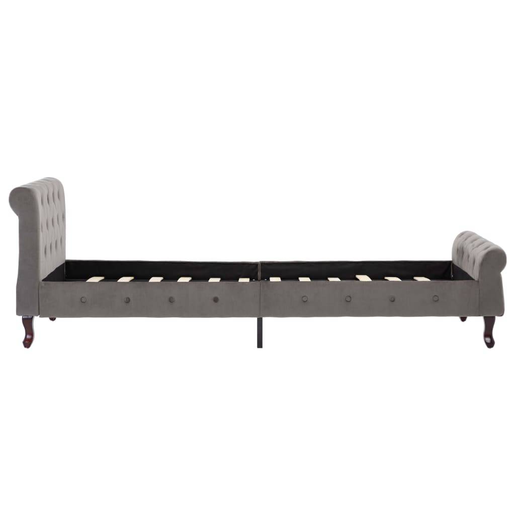 vidaXL Bettgestell Grau Samt 90 x 200 cm