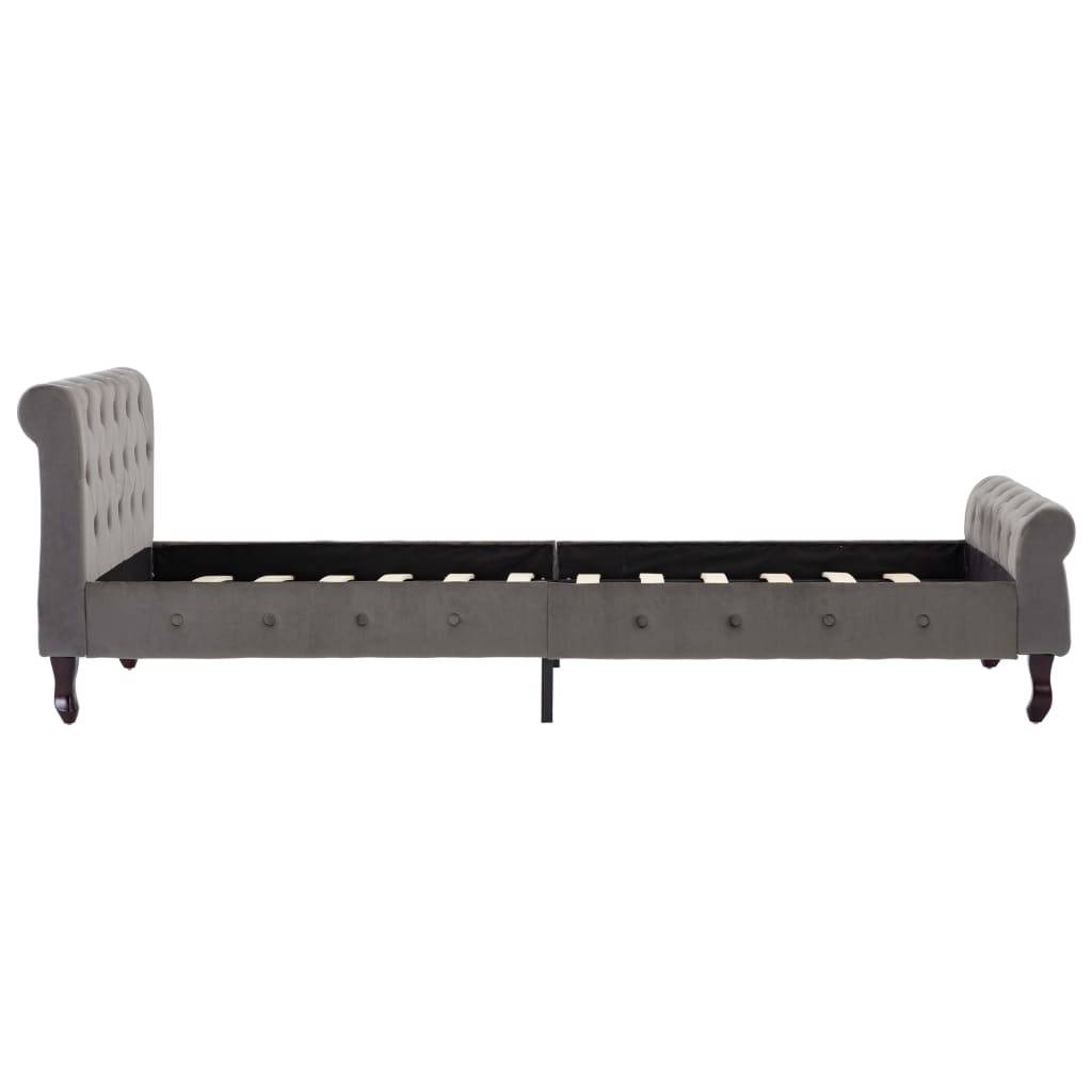 vidaXL Bettgestell Grau Samt 100 x 200 cm