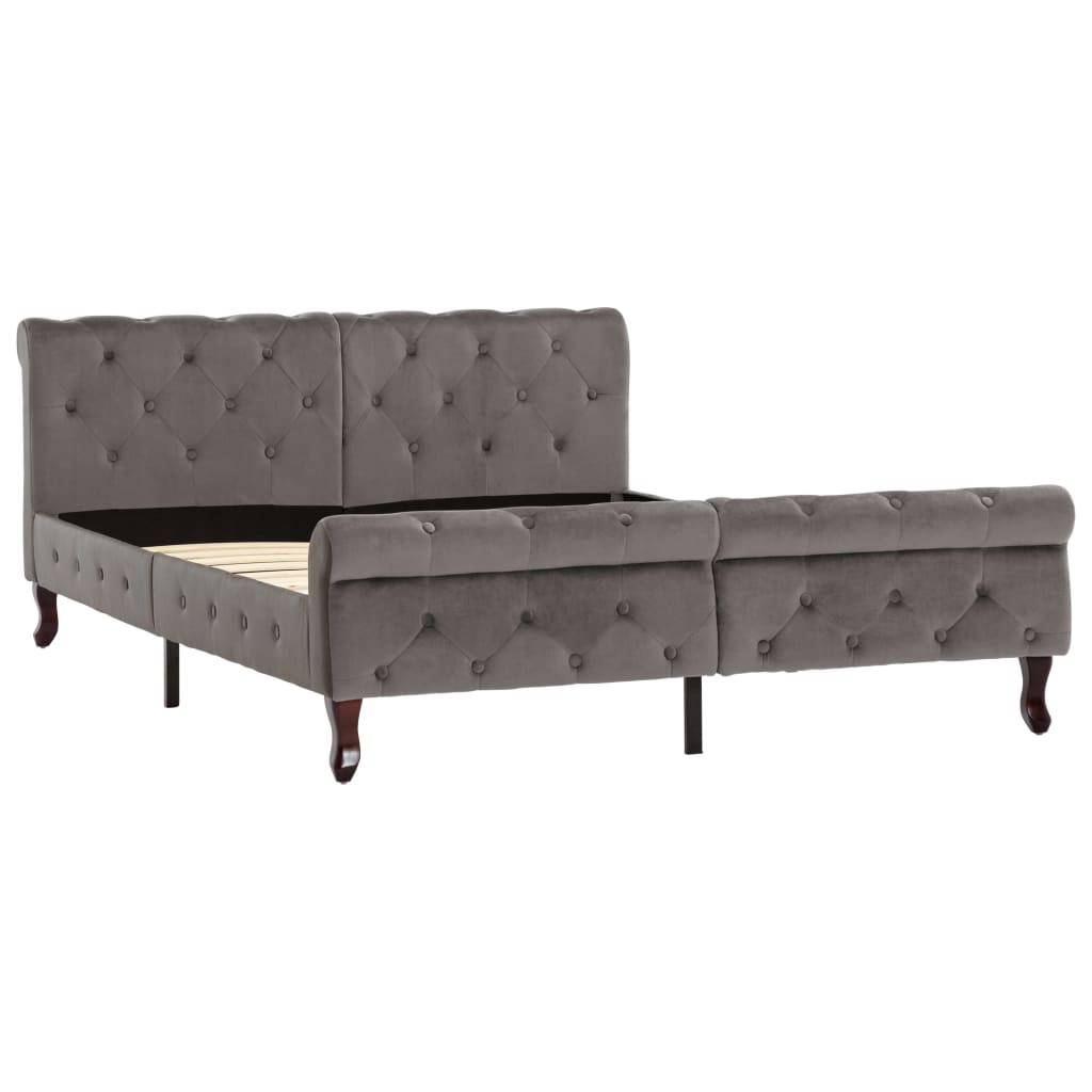 vidaXL Bettgestell Grau Samt 140 x 200 cm