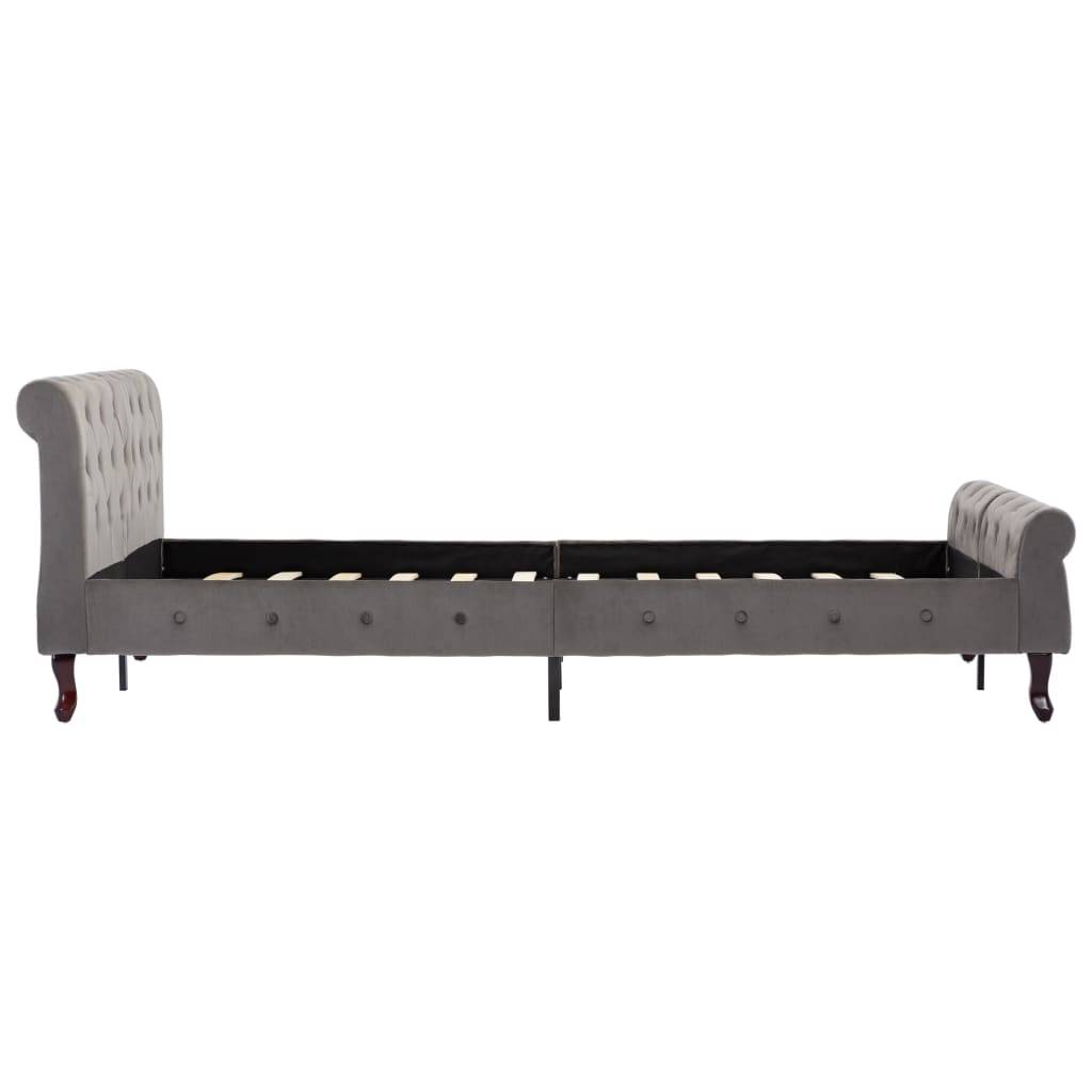 vidaXL Bettgestell Grau Samt 140 x 200 cm