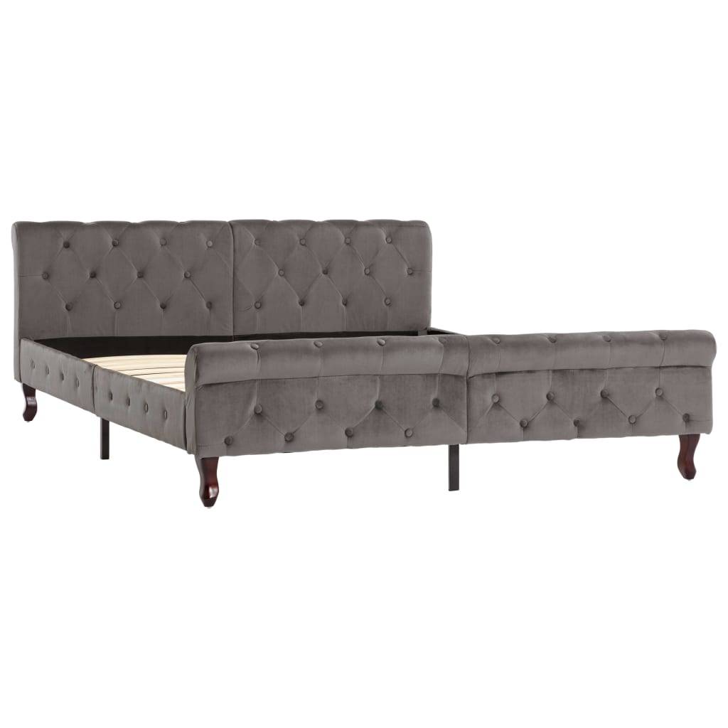 vidaXL Bettgestell Grau Samt 160 x 200 cm