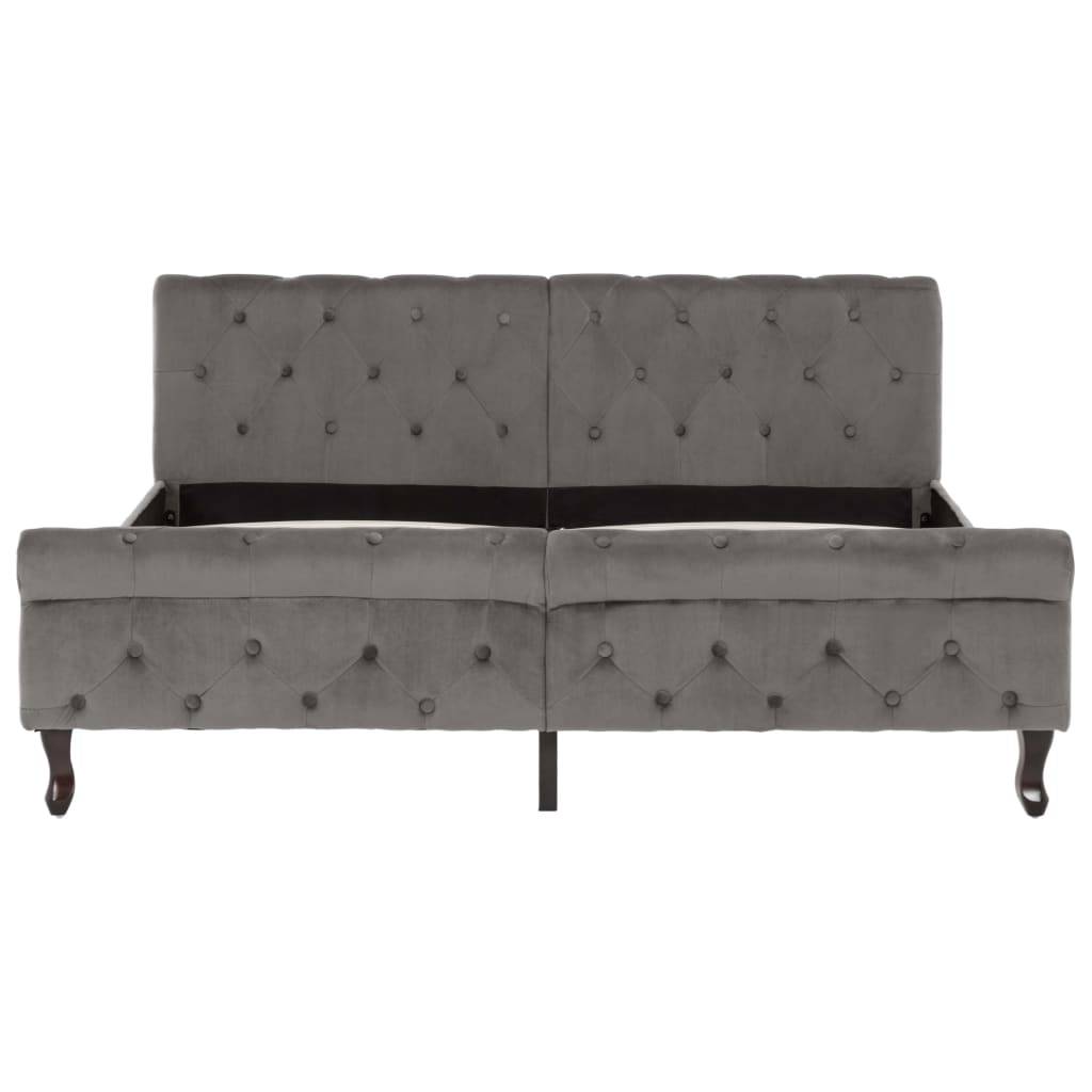 vidaXL Bettgestell Grau Samt 160 x 200 cm