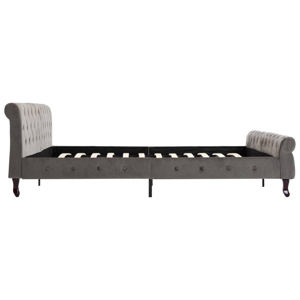 vidaXL Bettgestell Grau Samt 200x200 cm