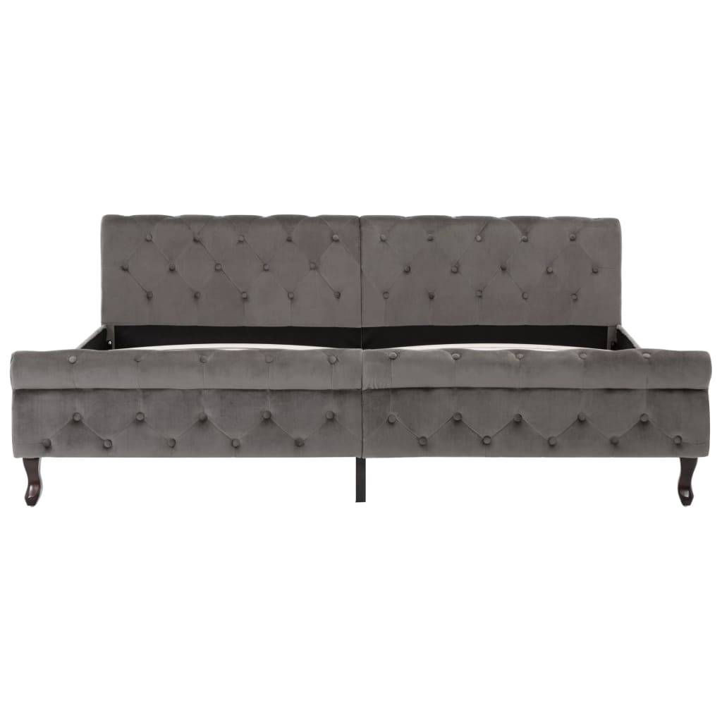 vidaXL Bettgestell Grau Samt 200x200 cm