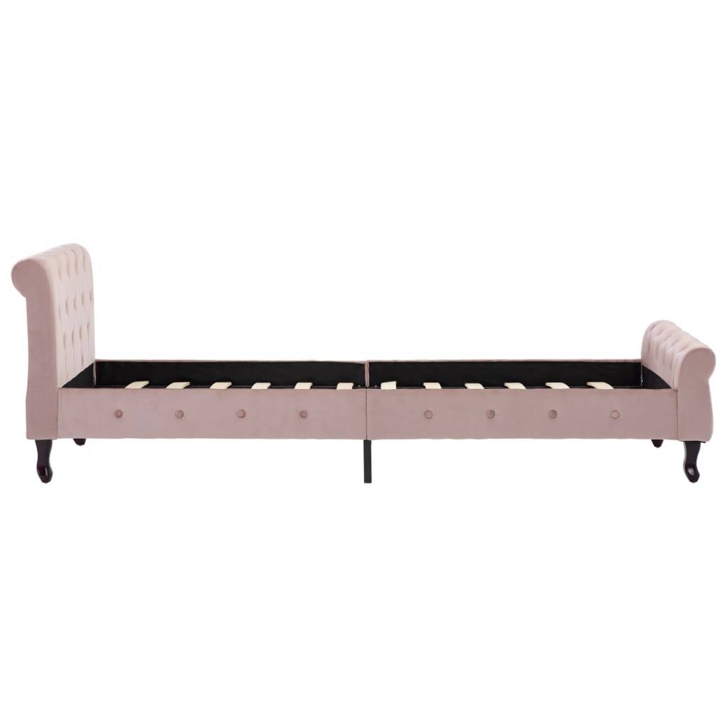 vidaXL Bettgestell Rosa Samt 90x200 cm